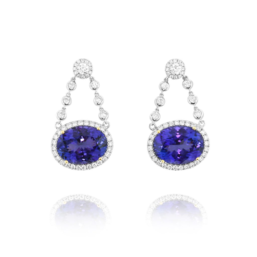 Tanzanite & Diamond Drop Earrings