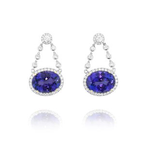 Tanzanite & Diamond Drop Earrings