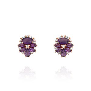 Bold Amethyst Fan Earrings