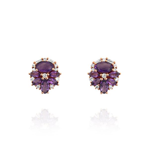 Bold Amethyst Fan Earrings