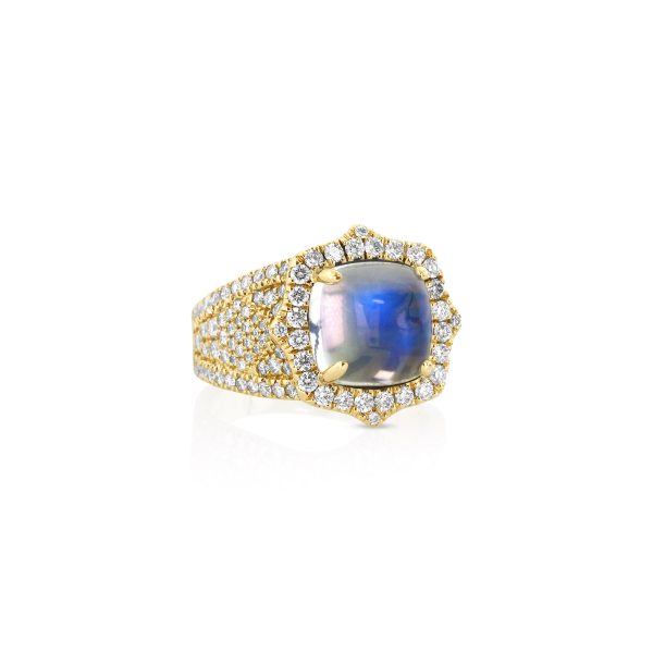 Pavé Cushion Moonstone Ring - Image 2