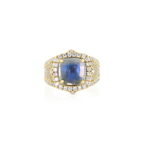 Pavé Cushion Moonstone Ring - Image 3