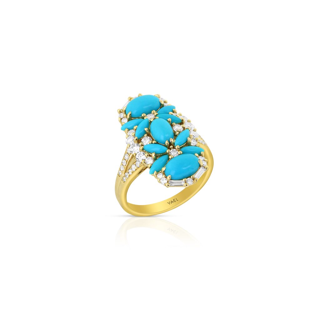 Turquoise Blossom Cocktail Ring