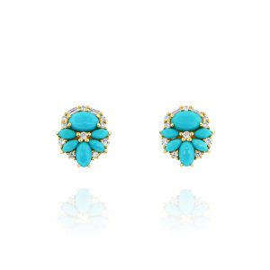 Turquoise & Diamond Drop Earrings
