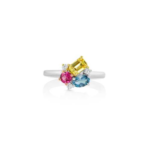 Three-Tone Blue Topaz & Sapphire Ring - Image 2