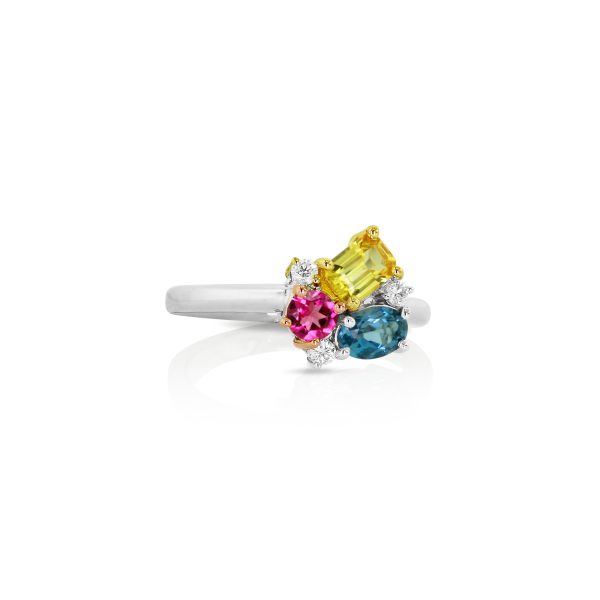 Three-Tone Blue Topaz & Sapphire Ring - Image 3