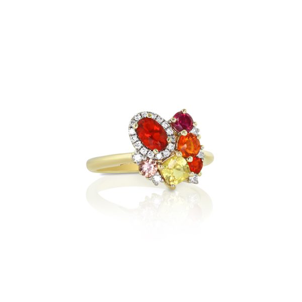 Fire Opal & Yellow Sapphire Ring - Image 2