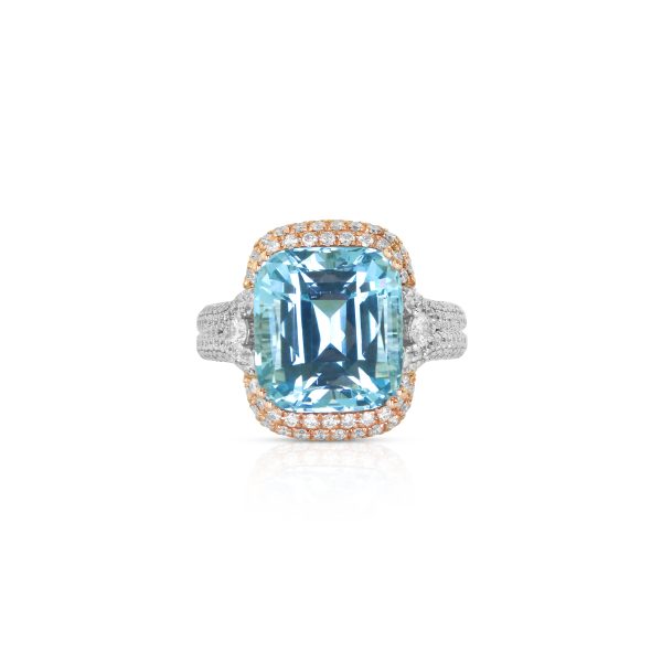 Double Halo Aquamarine Ring - Image 2