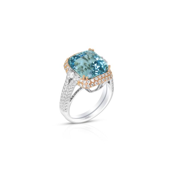 Double Halo Aquamarine Ring - Image 3