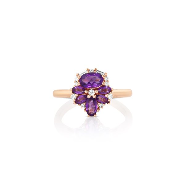 Amethyst Ring in Rose Gold - Image 2