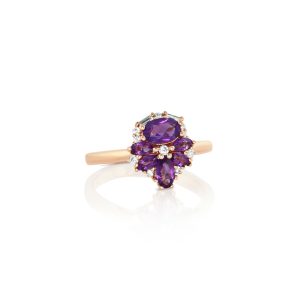 Amethyst Ring in Rose Gold