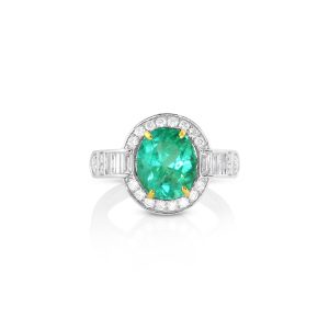 Oval Emerald and Diamond Ring