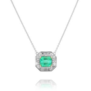 Emerald and Diamond Pendant