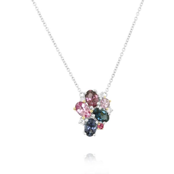 Multicolor Spinel Cluster Pendant