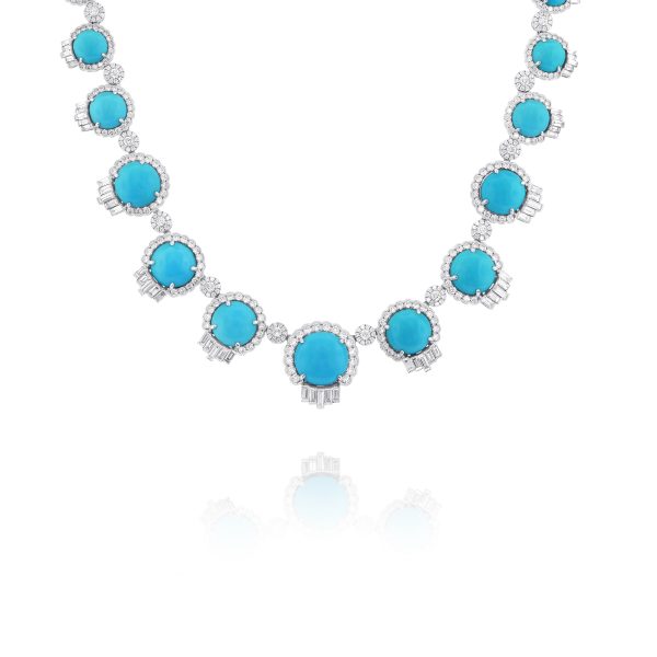 High Jewelry Turquoise Diamond Necklace - Image 2