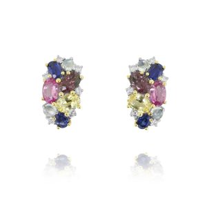 Multicolor Sapphire & Spinel Drop Earrings