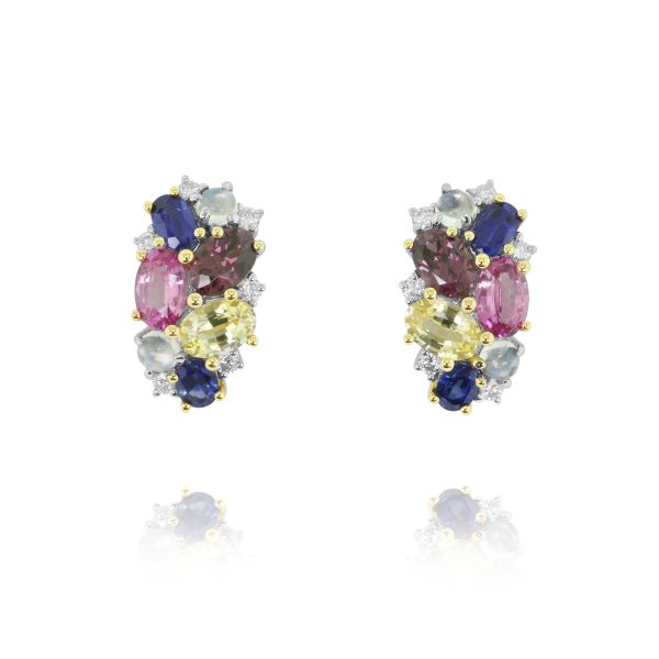 Multicolor Sapphire & Spinel Drop Earrings