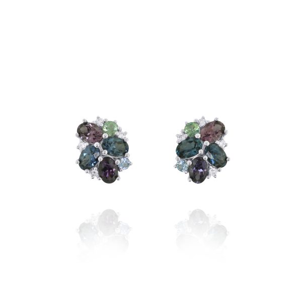 Cool-Toned Spinel & Sapphire Studs