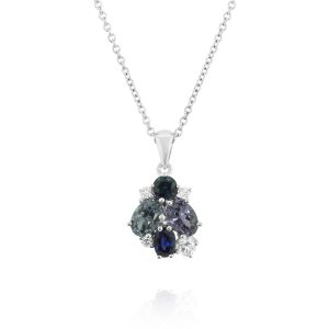 Twilight Sapphire Cluster Pendant