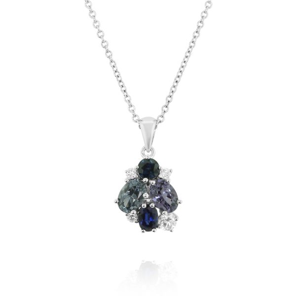 Twilight Sapphire Cluster Pendant