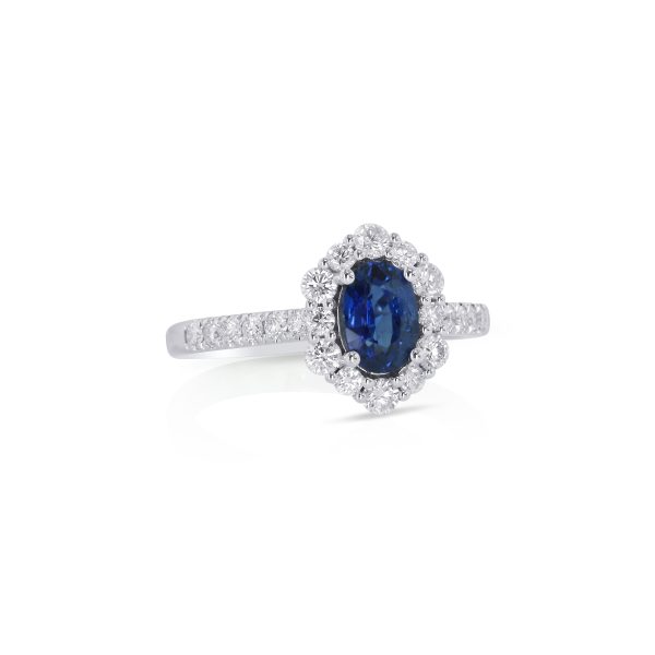 Oval Blue Sapphire Solitaire Ring - Image 2