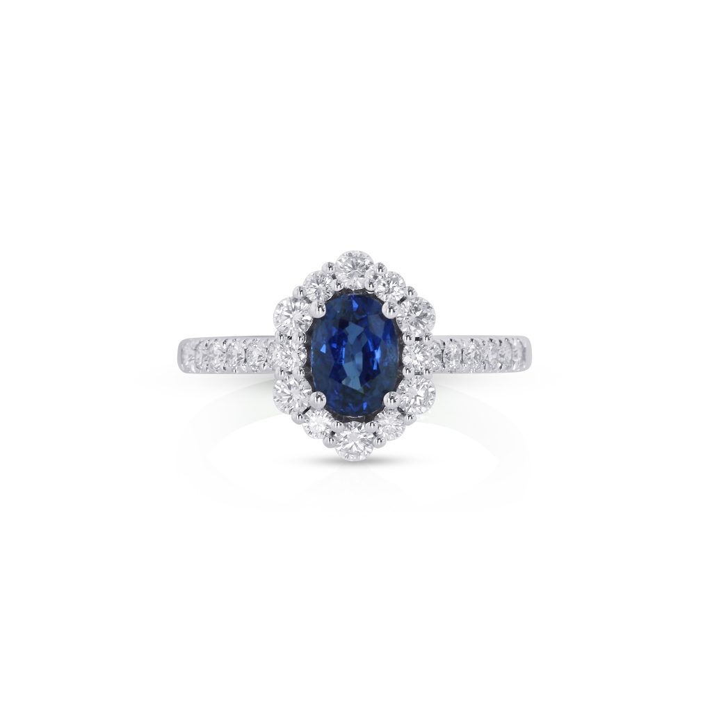Oval Blue Sapphire Solitaire Ring
