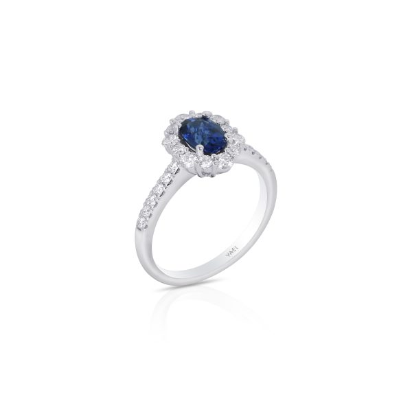 Oval Blue Sapphire Solitaire Ring - Image 3
