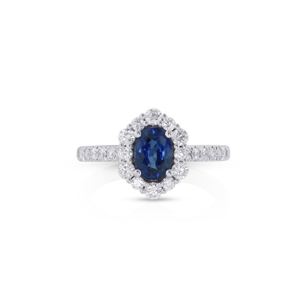 Oval Blue Sapphire Solitaire Ring