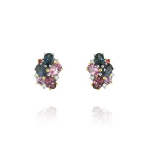 Spinel & Sapphire Bouquet Earrings