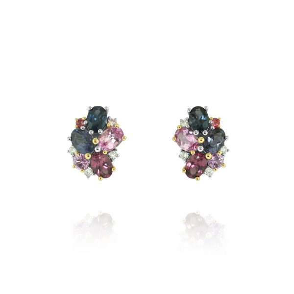 Spinel & Sapphire Bouquet Earrings