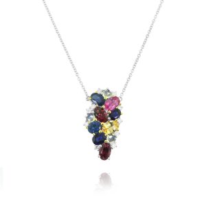 Blue & Yellow Multigem Pendant