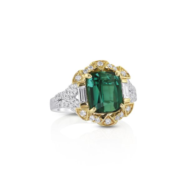 Cushion Green Tourmaline Ring - Image 2