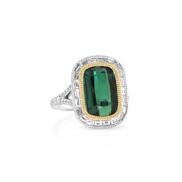 Cushion Green Tourmaline Ring - Image 2