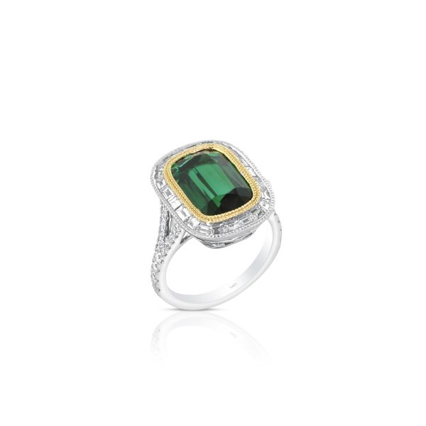 Cushion Green Tourmaline Ring - Image 3
