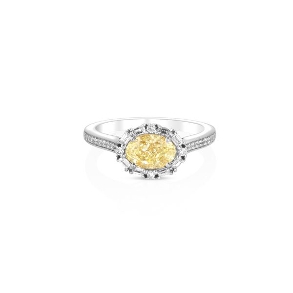 Oval Yellow Diamond Ring - Image 2