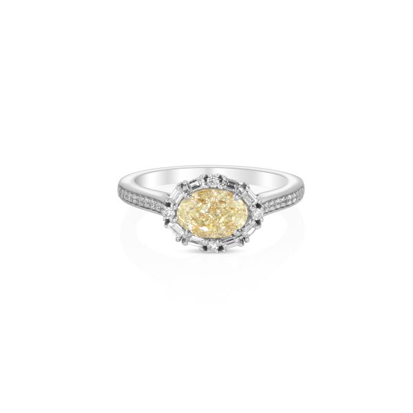 Oval Yellow Diamond Ring - Image 4