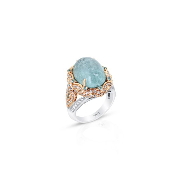 Rose Gold Scroll Paraiba Ring - Image 3