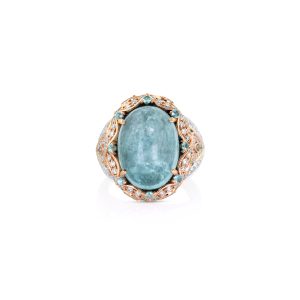 Rose Gold Scroll Paraiba Ring