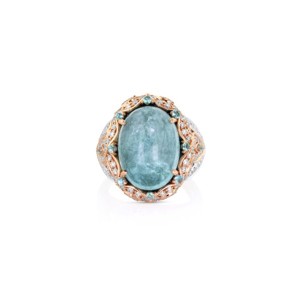 Rose Gold Scroll Paraiba Ring