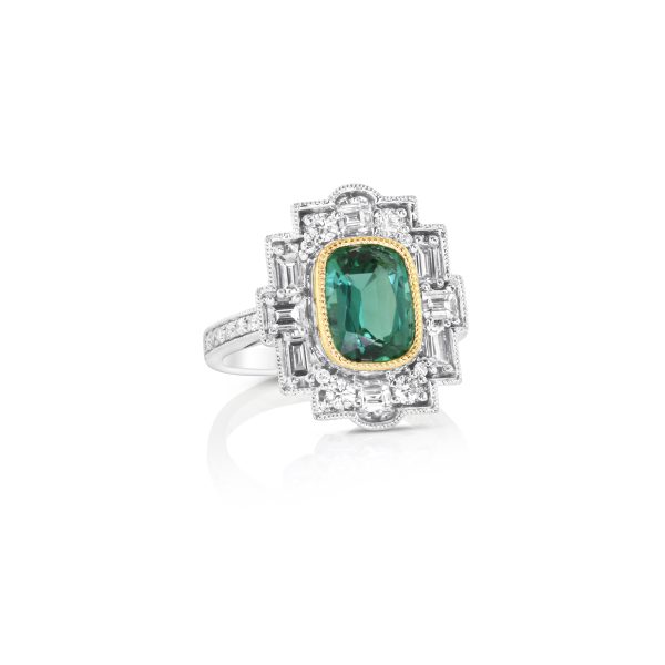 Deco Tower Green Tourmaline Ring - Image 2