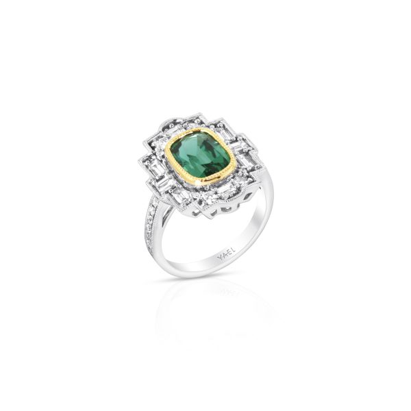 Deco Tower Green Tourmaline Ring - Image 3