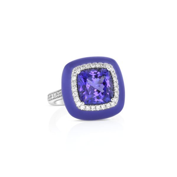 Tanzanite Blue Enamel Ring - Image 2