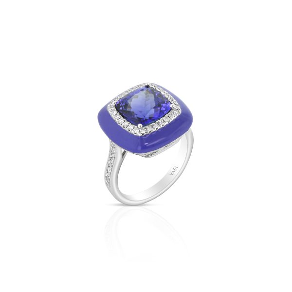 Tanzanite Blue Enamel Ring - Image 3