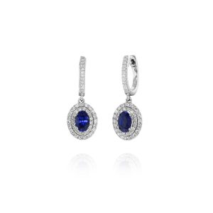 Sapphire and Diamond Drop Earrings