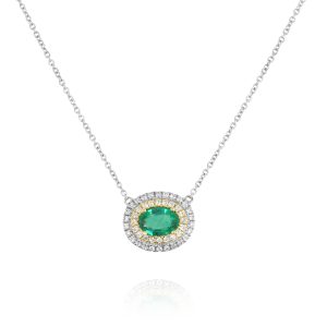 Emerald and Diamond Pendant Necklace
