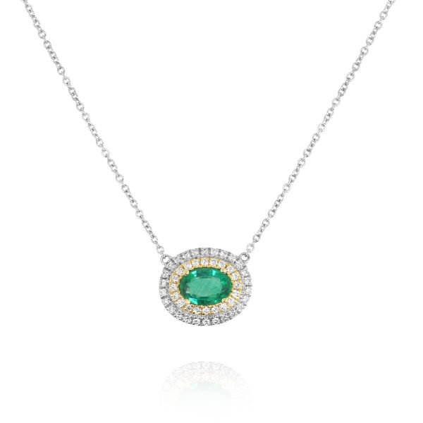 Emerald and Diamond Pendant Necklace