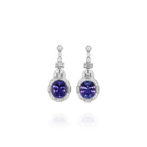 Tanzanite & Baguette Diamond Earrings