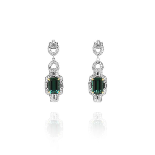 Indicolite Tourmaline Drop Earrings