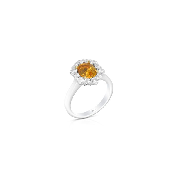 Yellow Sapphire and Diamond Halo Ring - Image 3