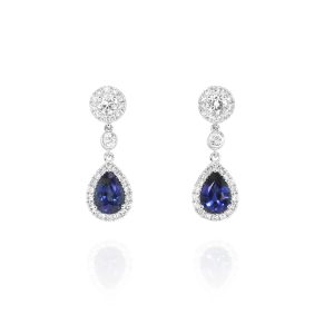 Sapphire and Diamond Drop Earrings
